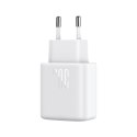 Ładowarka sieciowa USB-C PD 30W QC SFC + kabel USB-C 1m - biały