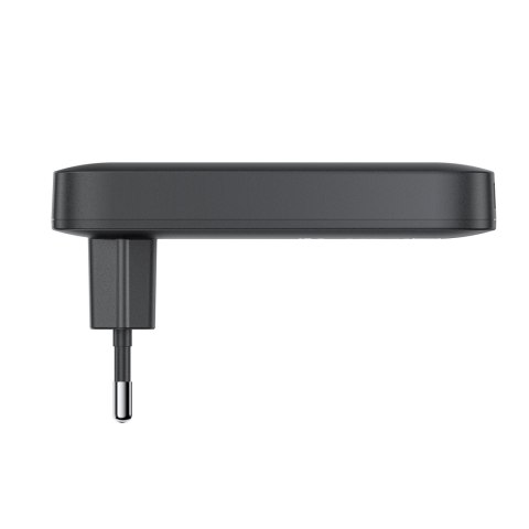 Ładowarka sieciowa płaska 65W GaN 2 USB-C USB-A ultra cienka - czarna
