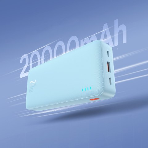 Powerbank 20000mAh Airpow 20W z kablem USB-A - USB-C 50cm - niebieski