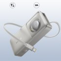 Powerbank Free2Pull 10000mAh 30W z portem USB-C i rozwijanym kablem USB-C - szary