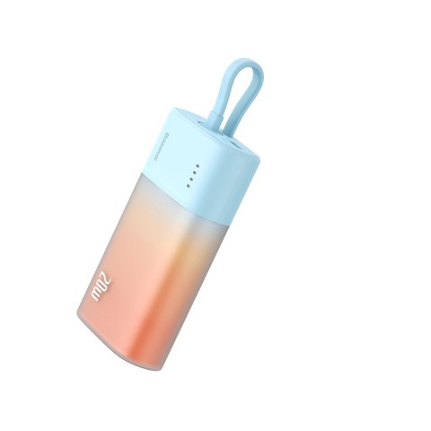 Powerbank Popsicle 5200mAh 20W z kablem Lightning 60W/20V/3A/30cm - niebiesko-pomarańczowy
