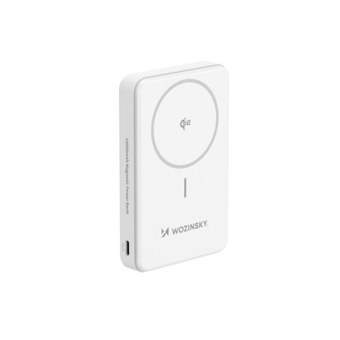 Powerbank magnetyczny Qi2 10000mAh z podstawką USB-A USB-C 22.5W PD - biały