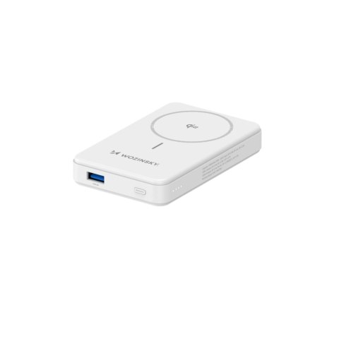 Powerbank magnetyczny Qi2 10000mAh z podstawką USB-A USB-C 22.5W PD - biały
