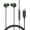 Słuchawki przewodowe L5 dokanałowe USB-C 1.2m - czarne