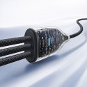 3w1 Kabel przewód Flash Series 3 100W USB-C - 2x USB-C iPhone Lightning 1.5m - czarny