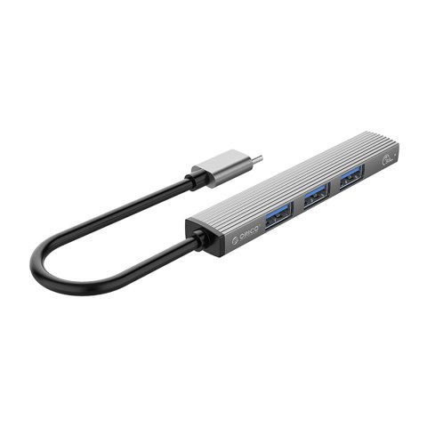 Hub AH-13 stacja dokująca rozdzielacz USB-C na 4x USB-A - szary