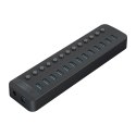 Hub CT2U3-13AB z włącznikami 13x USB-A - czarny
