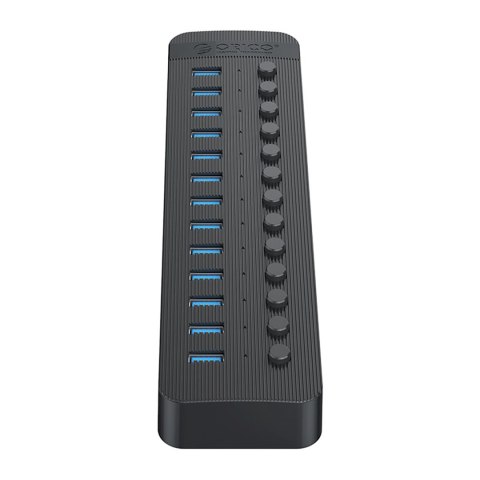 Hub CT2U3-13AB z włącznikami 13x USB-A - czarny