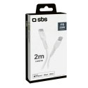 Kabel przewód USB-C - iPhone Lightning 2m - biały