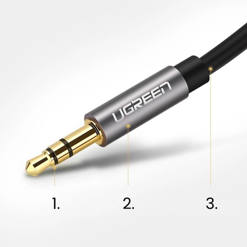 Kabel przewód audio AUX mini jack 3.5mm 3m - czarny
