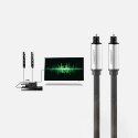 Kabel przewód optyczny audio światłowód Toslink SPDIF 1m - szary