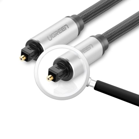 Kabel przewód optyczny audio światłowód Toslink SPDIF 1m - szary