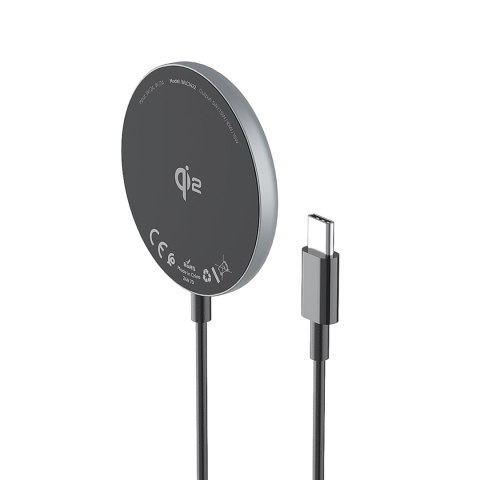Ładowarka indukcyjna magnetyczna bezprzewodowa Qi2 do telefonu 15W - czarna