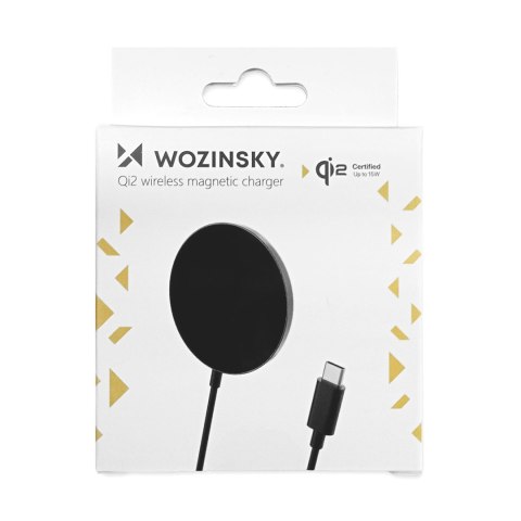 Ładowarka indukcyjna magnetyczna bezprzewodowa Qi2 do telefonu 15W - czarna
