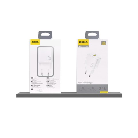 Ładowarka sieciowa 2.4A USB-A - biała