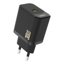 Szybka ładowarka sieciowa 30W PD GaN USB-C - czarna
