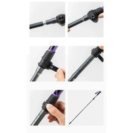 Kij kijek trekkingowy nordic walking aluminiowy 110 - 130 cm fioletowy - 1 szt.