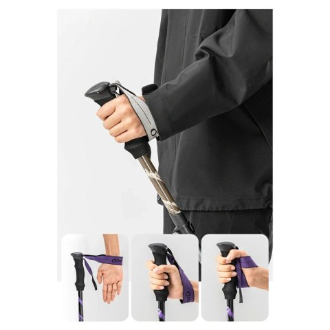 Kij kijek trekkingowy nordic walking aluminiowy 110 - 130 cm fioletowy - 1 szt.