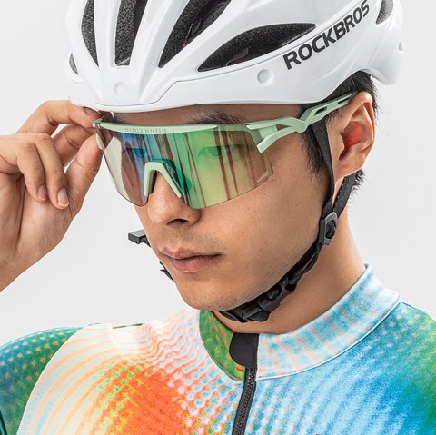 Okulary rowerowe fotochromowe z filtrem UV i wkładką korekcyjną - czarne