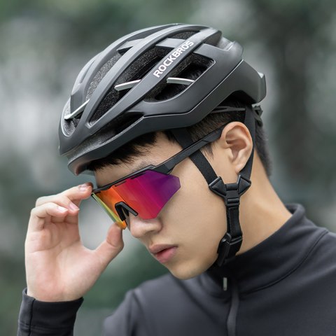 Okulary rowerowe polaryzacyjne z filtrem UV i wkładką korekcyjną - fioletowe