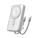 Powerbank K29 10000mAh MagSafe metalowa obudowa podstawka kable USB-C iPhone Lightning PD 20W - srebrny