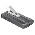 Powerbank K29 10000mAh MagSafe metalowa obudowa podstawka kable USB-C iPhone Lightning PD 20W - srebrny