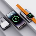 Powerbank K29 10000mAh MagSafe metalowa obudowa podstawka kable USB-C iPhone Lightning PD 20W - szary