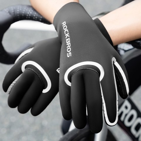 Rękawiczki rowerowe pełne wodoodporne rozmiar L/XL - czarne