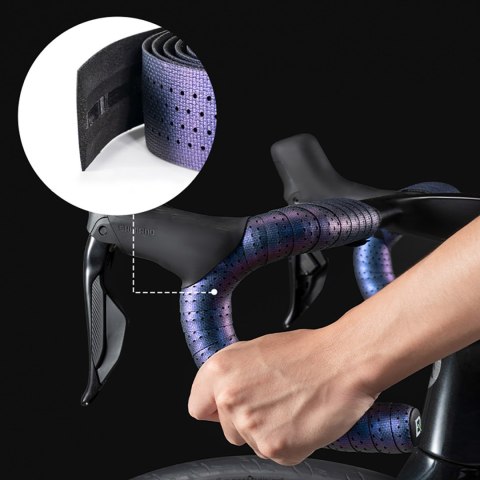 Owijka na kierownicę rowerową z PU wzór Velour - brązowa