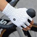 Rękawiczki rowerowe kolarskie szosowe rozmiar XL - biało-czarne