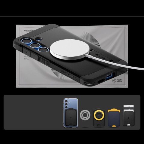 Etui na Samsung Galaxy S25 z podstawką Tough Armor MagSafe - czarne