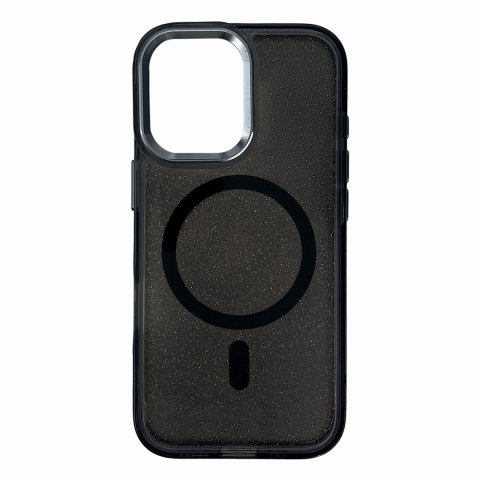 Etui ochronne na Samsung Galaxy S25 Glitter Case z Mag Safe - czarne z brokatem