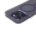 Etui ochronne na Samsung Galaxy S25 Glitter Case z Mag Safe - fioletowe z brokatem