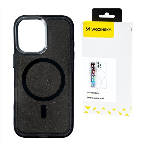 Etui ochronne na Samsung Galaxy S25 Ultra z Mag Safe - czarne z brokatem