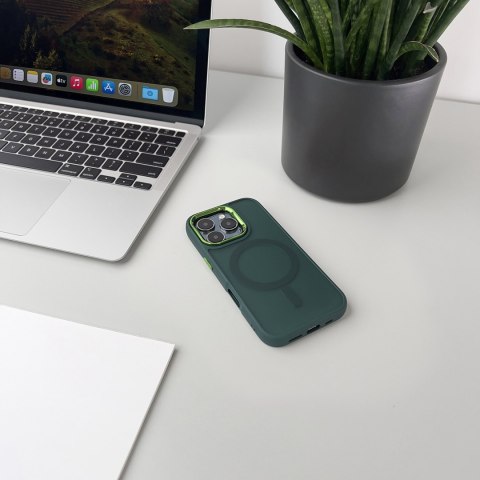Etui plecki na Samsung Galaxy S25 Fashion Case MagSafe - zielone