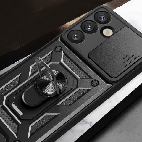 Pancerne etui z podstawką osłoną aparatu na Nothing Phone 3a 5G Hybrid Armor Camshield - czarne
