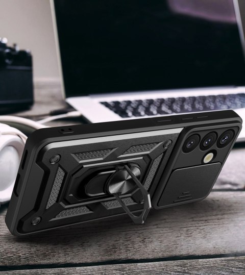 Pancerne etui z podstawką osłoną aparatu na OnePlus 13R 5G / Ace 5 5G / Ace Pro 5G Hybrid Armor Camshield - czarne
