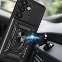 Pancerne etui z podstawką osłoną aparatu na Vivo V50 Lite 4G Hybrid Armor Camshield - czarne