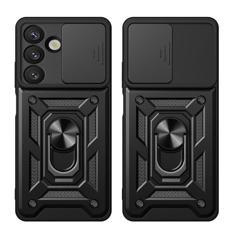 Pancerne etui z podstawką osłoną aparatu na Vivo V50 Lite 4G Hybrid Armor Camshield - czarne