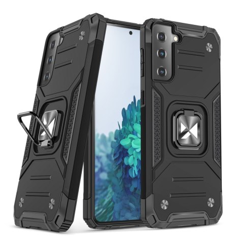 Pancerne hybrydowe etui z magnetycznym uchwytem do Samsung Galaxy S22+ Ring Armor - czarny