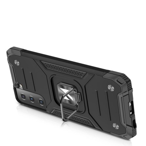 Pancerne hybrydowe etui z magnetycznym uchwytem do Samsung Galaxy S22+ Ring Armor - czarny