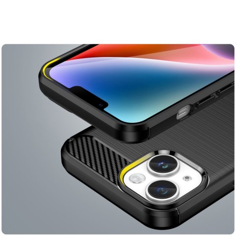 Etui elastyczny żelowy pokrowiec na tył plecki do iPhone 14 Plus Carbon Case - czarny