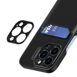 Etui pokrowiec portfel na kartę z podstawką na Samsung Galaxy S23+ Leather Stand Case - czarny