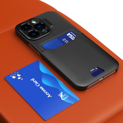 Etui pokrowiec portfel na kartę z podstawką na Samsung Galaxy S23+ Leather Stand Case - czarny