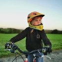 Kask rowerowy dziecięcy z odpinaną szczęką rozmiar S - żółto-pomarańczowy
