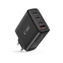 Ładowarka sieciowa GaN 3x USB-C PD USB-A QC 100W- czarna