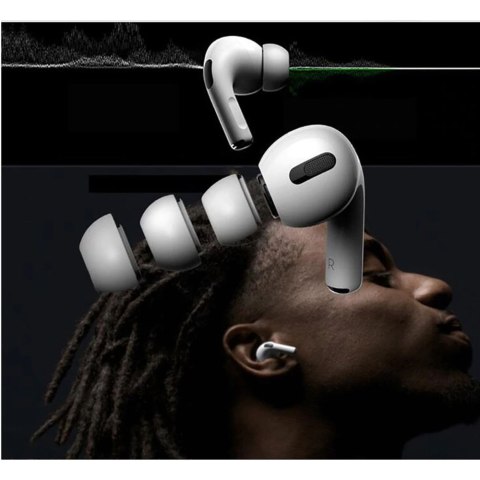 Nakładki do słuchawek AirPods Pro 1 / 2 w rozmiarach S / M / L Ear Tips białe - 6 szt.