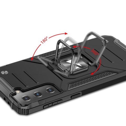 Pancerne hybrydowe etui z magnetycznym uchwytem do Samsung Galaxy S22+ Ring Armor - czarny