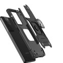 Pancerne hybrydowe etui z magnetycznym uchwytem do Samsung Galaxy S22 Ultra Ring Armor - niebieski