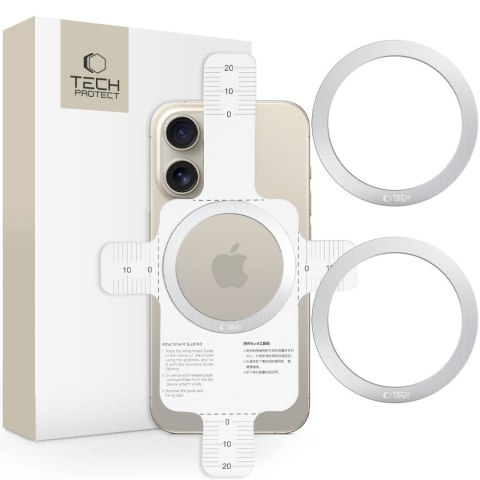 Pierścień blaszka magnetyczna MagSafe do etui smartfona - srebrny